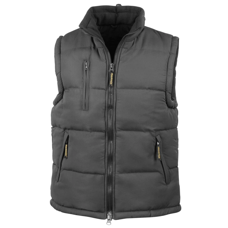 Image of Result Result Men Padded Body Warmer in Black Size: X-Small Black XS Male 5063470512058