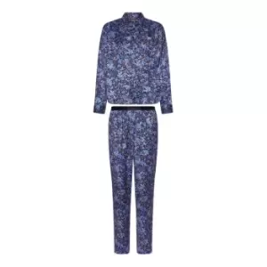 Image of Tommy Hilfiger Giftbox Pj Ls Flowers & Slippers - Blue