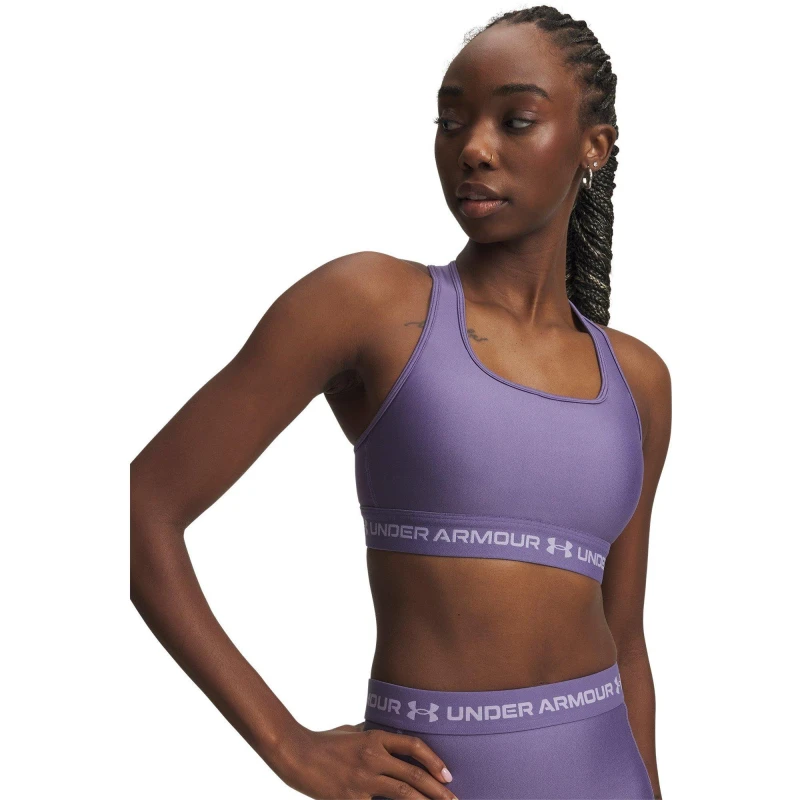 Image of Under Armour Womens Crossback Medium Impact Sports Bra Purple Luxe female 10 (S)