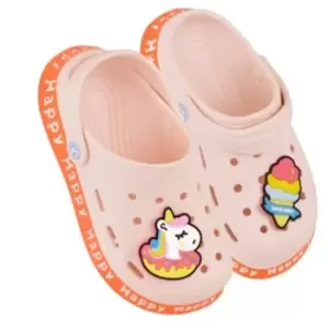 Image of Sand Rocks Girls Unicorn Clogs (2-3 UK) (Peach)