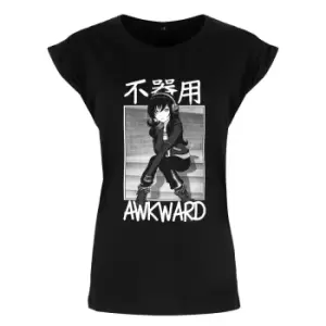 Image of Tokyo Spirit Womens/Ladies Awkward T-Shirt (M) (Black)