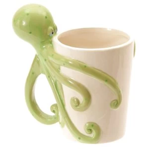 Image of Sealife Design Octopus Shaped Handle Ceramic Mug