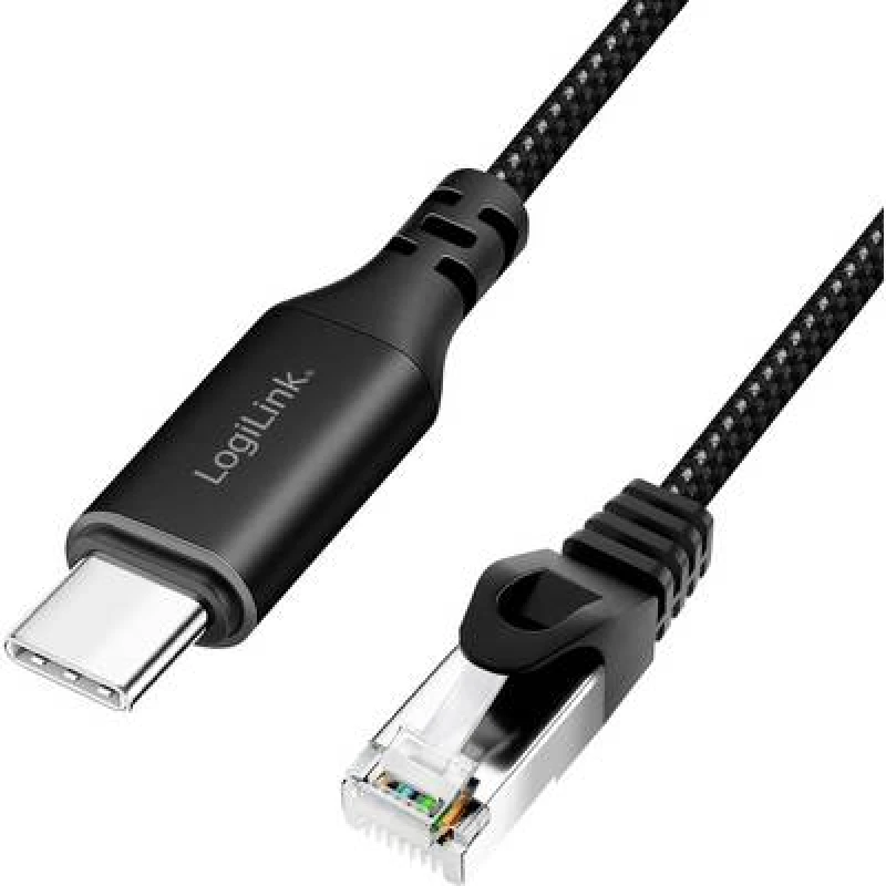 Image of Logilink LogiLink USB 3.2 1st Gen (USB 3.0) Adapter cable [1x USB-C USB 3.2 (1st Gen) - 1x RJ45 8p8c plug] CU0411 1.50 m CU0411