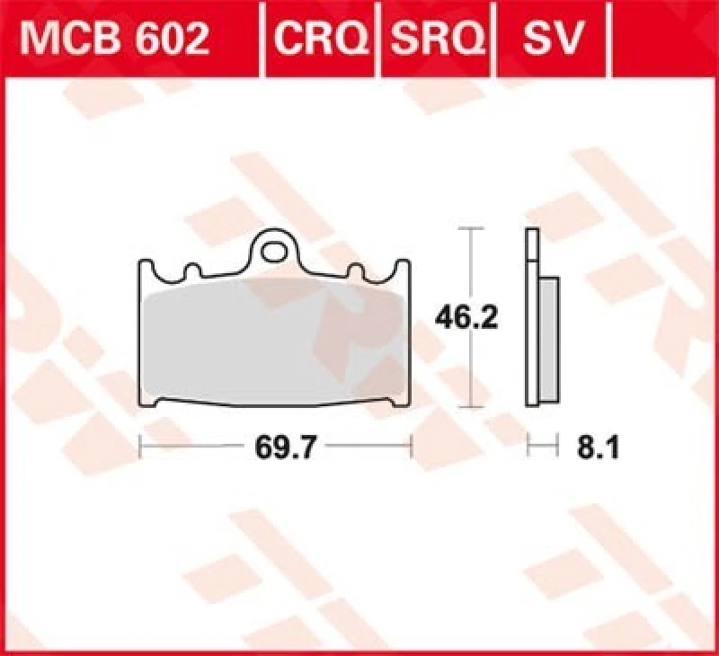 Image of TRW Lucas Brake pad MCB602