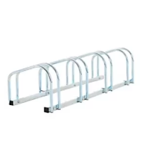 Image of HOMCOM 4-Bike Floor Bike Stand-Silver