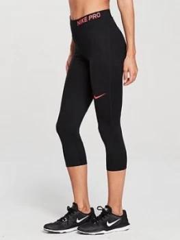Image of Nike Training Pro Cool Capri Black Pink Size S Women
