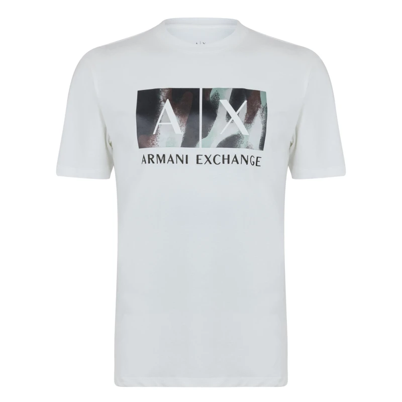Image of Armani Exchange Mens T-Shirt Regular Fit T-Shirts S White 52748601350