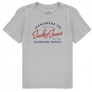 Image of Jack and Jones Essentials 2 Colour T Shirt Junior - White Melange