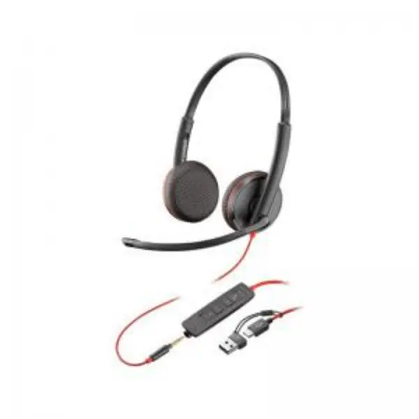 Image of HP Poly Blackwire 3225 Stereo USB-C Wired Headset with 3.5mm Plug and EXR8PO8X229A6