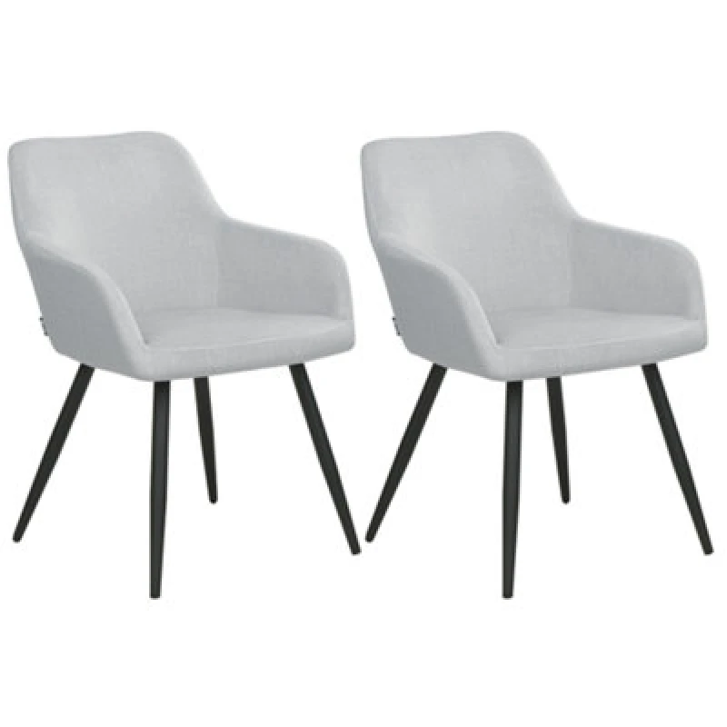 Image of Beliani Set Of 2 Dining Chairs Casmalia Velvet Light Grey