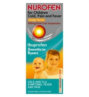 Image of Nurofen For Children Cold Pain & Fever Orange Flavour 100ml