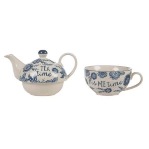 Image of Sass & Belle's Blue Willow Floral Tea For One