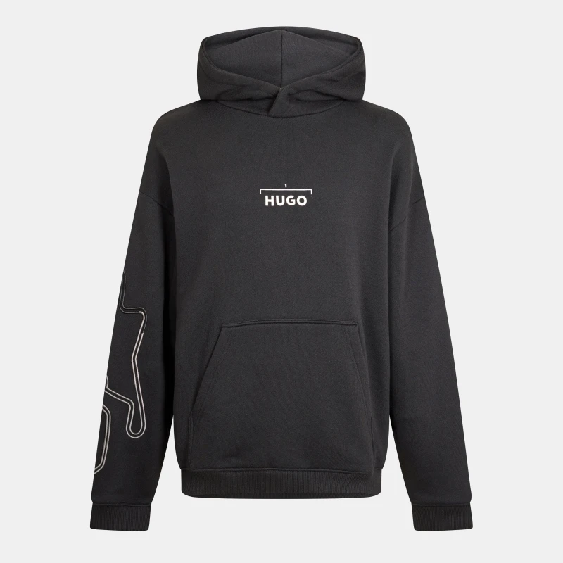 Image of Hugo Racing-Print Hoodie Black male X Small