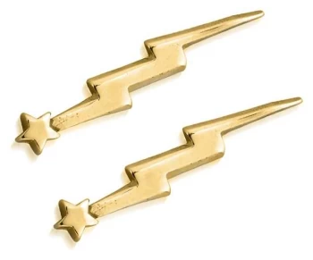 Image of ChloBo Lightning Bolt Cuff Earrings 18ct Gold Plated Jewellery