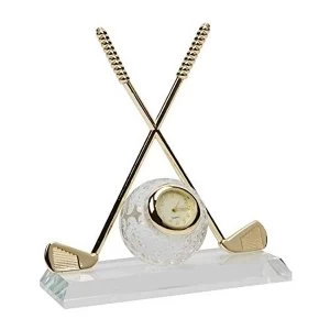 Image of Miniature Crossed Golf Clubs with Glass Ball