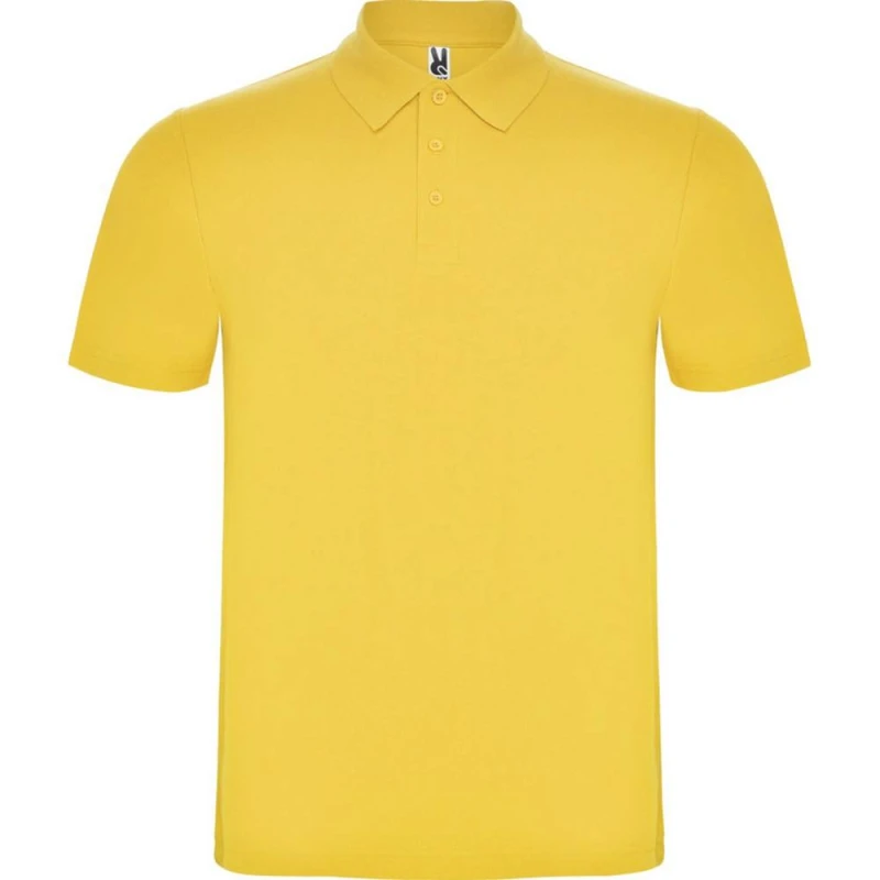 Image of ROLY Mens Austral Short-Sleeved Polo Shirt in Yellow Size: Small Yellow Male S
