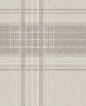 Image of Superfresco Rhea Plaid Wallpaper Taupe Paper