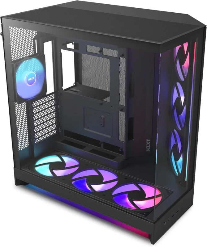 Image of NZXT H9 Air Flow (2025) Large Dual-Chamber Black RGB+ Mid Tower Case - CM-H92FB-P1