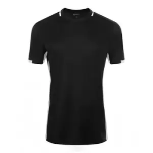Image of SOLS Mens Classico Contrast Short Sleeve Football T-Shirt (M) (Black/White)
