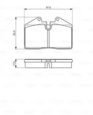 Image of Bosch 0986494267 BP1179 Brake Pad Set Disc Brake Front Axle
