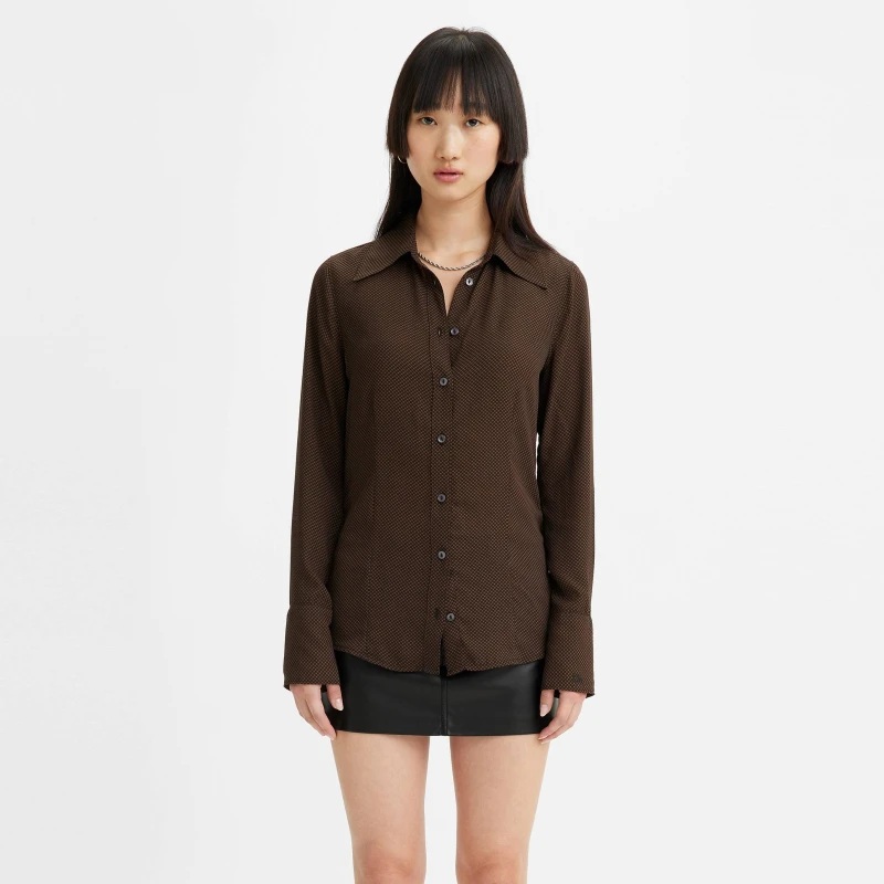 Image of Levis Levis Maeve Blouse Elodie Floral Mos - Brown Brown 8