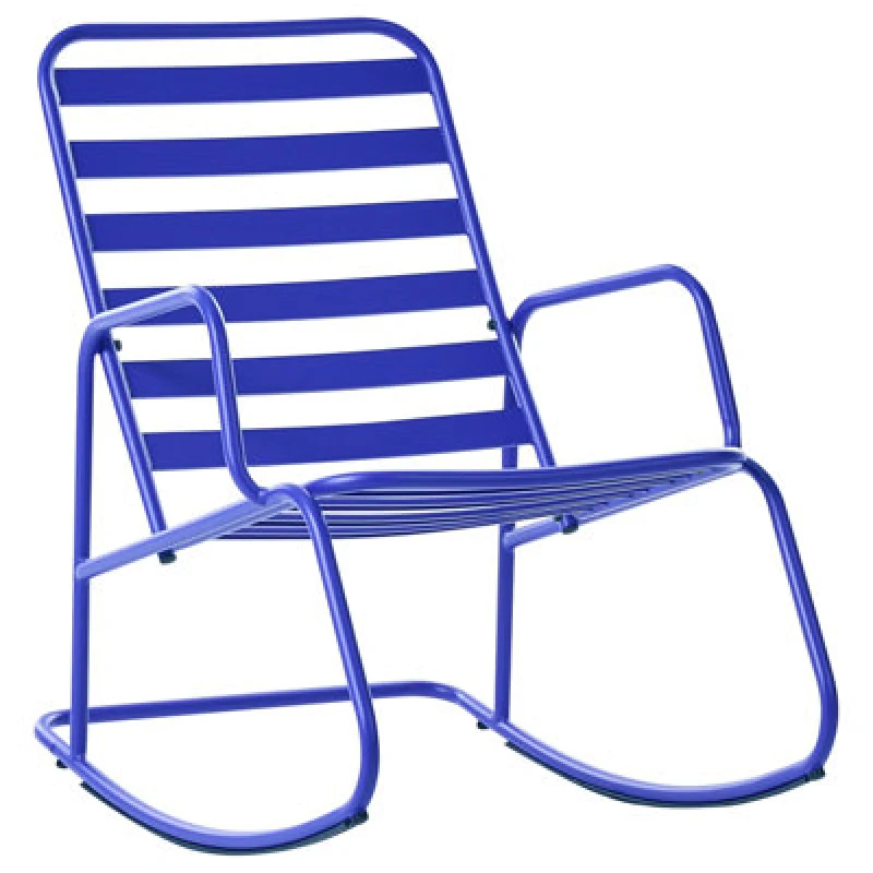 Image of Beliani Garden Rocking Chair Turi Metal Blue