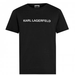 Image of KARL LAGERFELD Junior Boys Basic Print T Shirt - BLACK
