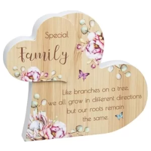 Image of Vintage Floral Standing Heart Family