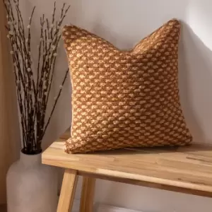 Image of Wikka Jute Woven Cushion Pecan, Pecan / 45 x 45cm / Polyester Filled