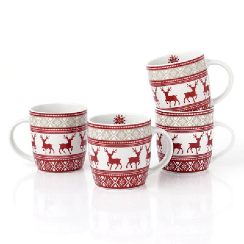 Image of Waterside 4Pc Nordic Reindeer Mug Set 6344