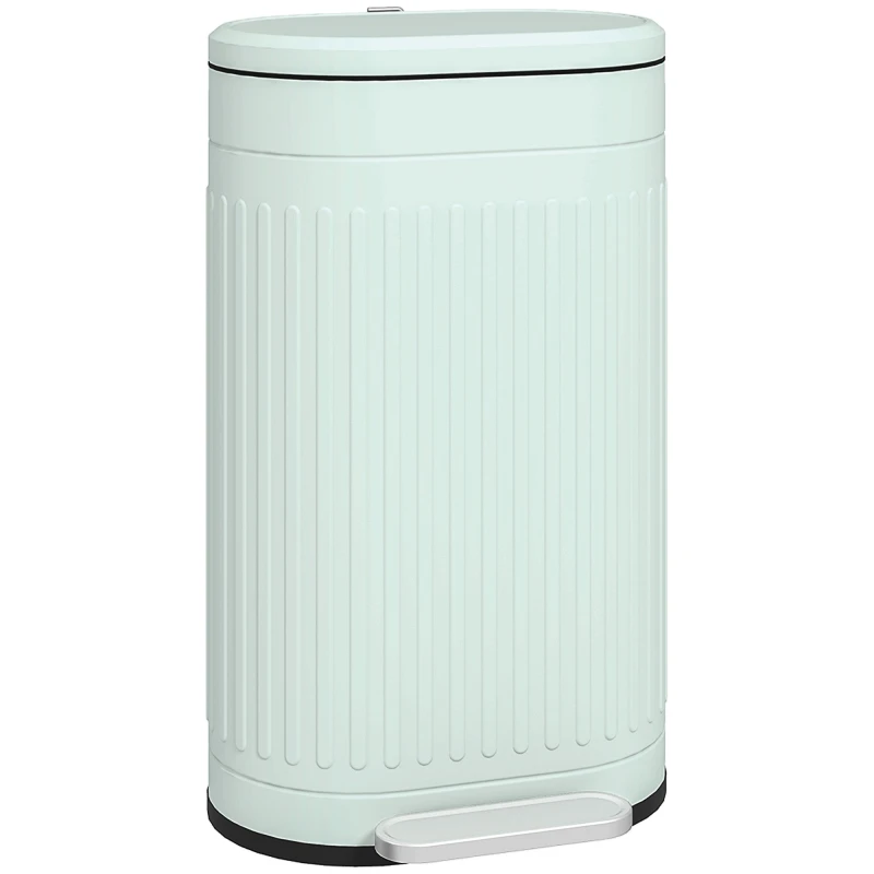Image of HOMCOM 30L Pedal Bin - Metal Kitchen Bin with Soft-close Lid - Light Green TJ Hughes Grey 5056725569082