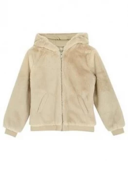 Image of Mintie by Mint Velvet Girls Faux Fur Ears Hoody - Cream, Size Age: 9-10 Years, Women