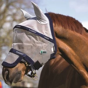 Image of Rambo Plus Fly Mask - Silver/Navy