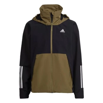 Image of adidas BSC 3-Stripes RAIN. RDY Jacket Mens - Green