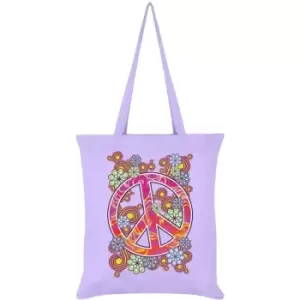 Image of Grindstore Psychedelic Peace Tote Bag (One Size) (Lilac) - Lilac