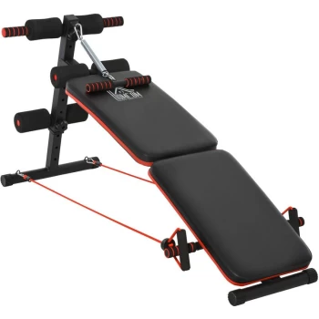 Image of Foldable Sit Up Bench Core Workout for Home Gym Black - Homcom