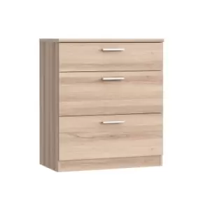 Image of Three Drawer Chest of Drawers in a Light Oak Shade, Light Oak