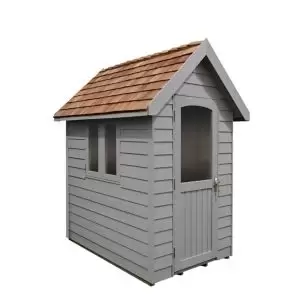 Image of Forest Retreat 6X4 Apex Pressure Treated Overlap Grey Shed With Floor - Assembly Service Included