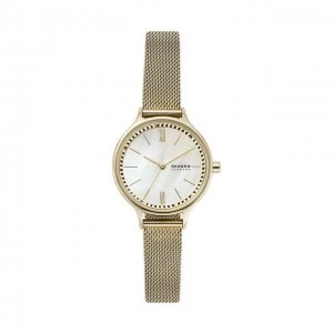 Image of Skagen Pearl And Gold 'Anita' Classical Watch - Skw2907