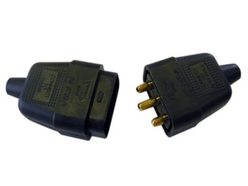 Image of Dencon 9416Bnb 3 Pin Rubber Connector Plug 10A Black Dcn9416Bnb