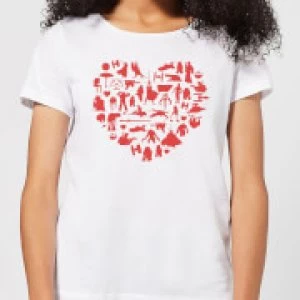 Image of Star Wars Valentine's Heart Montage Womens T-Shirt - White - M