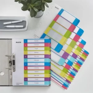 Image of Leitz Index Print 1-12 WOW A4 PP Coloured