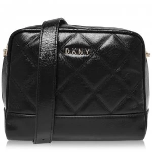 Image of DKNY Soft Leather Zip Top Bag - BLK GLD BGD