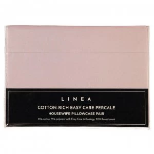Image of Linea Linea Cotton Rich Easy Care Percale - Mauve