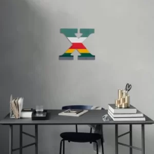 Image of Alphabet X 2 Multicolor Decorative Wooden Wall Accessory