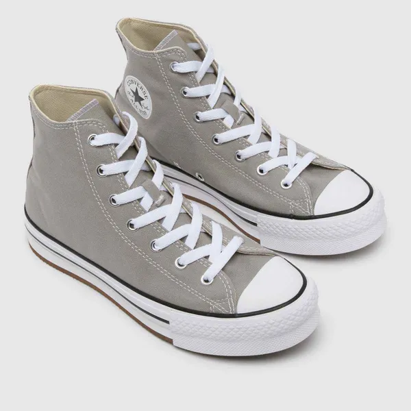 Image of Converse light grey all star eva lift hi Junior trainers Light Grey UK 10 (EU 27)