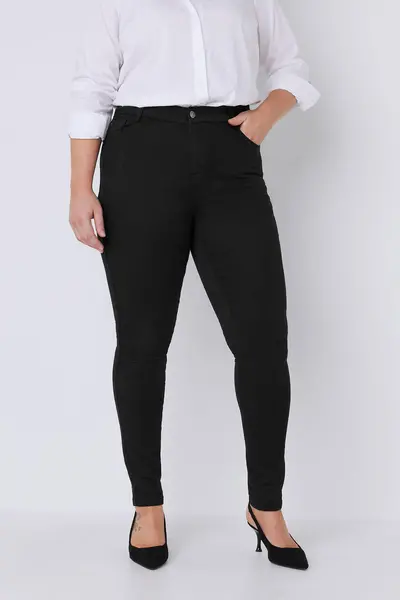 Image of Evans High Waisted Skinny Jeans Black