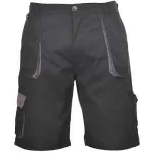 Image of Portwest Mens Texo Contrast Cargo Shorts (M) (Black)