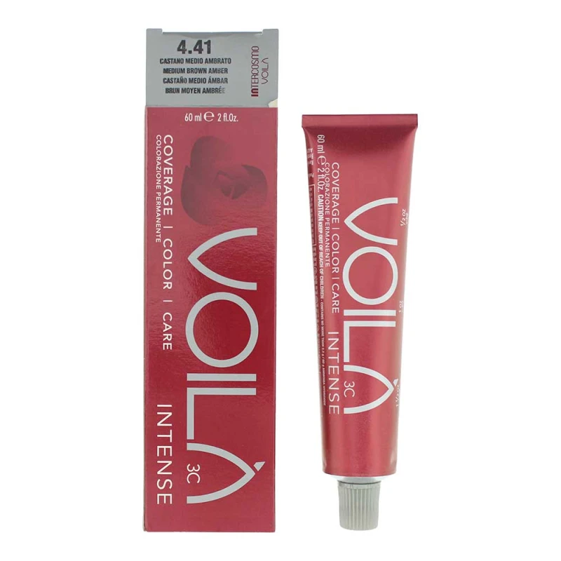Image of Intercosmo Voila 3c Intense 4.41 Medium Brown Amber Hair Colour 60ml