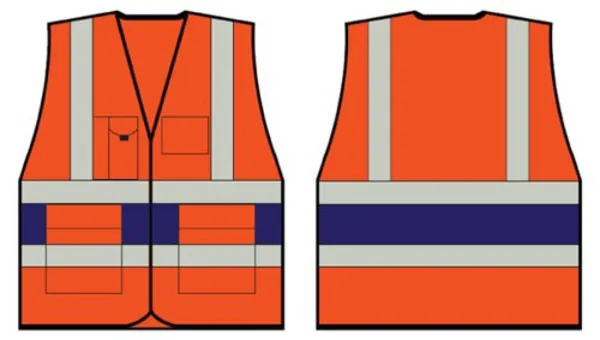 Image of Beeswift Beeswift High Visibility Executive Vest Orange/Navy Blue L HVV45NL